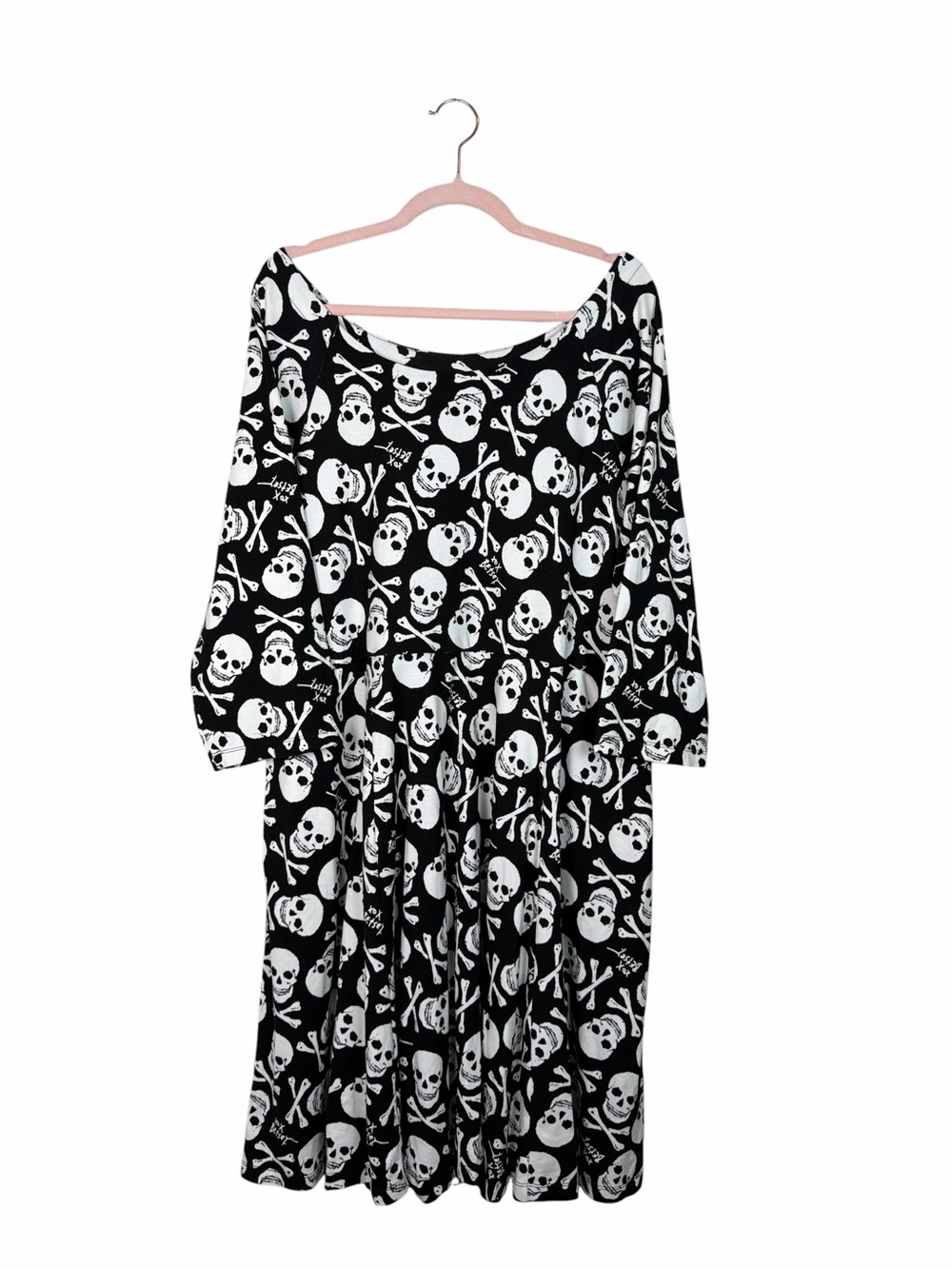 NWT Torrid Betsey Johnson Skull Crossbone Babydoll Dress 3X Size 22/24 Goth Punk